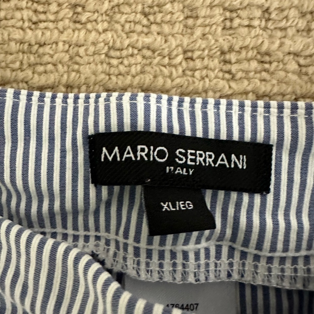 Mario Serrani Blue Striped Cropped Pants - Picture 2 of 4